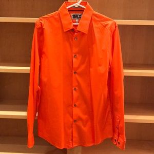 Express Orange Button Down Dress Shirt